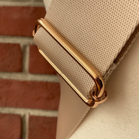 NEW Cream Canvas Faux Leather Wide Replacement Crossbody Adjustable Strap NWOT - Picture 4 of 11